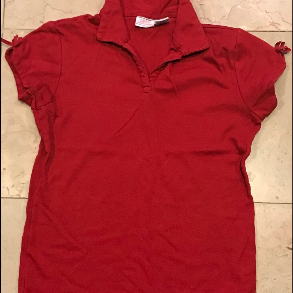 Red polo shirt